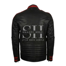 Cafe Racer Red & Black Leather Jacket
