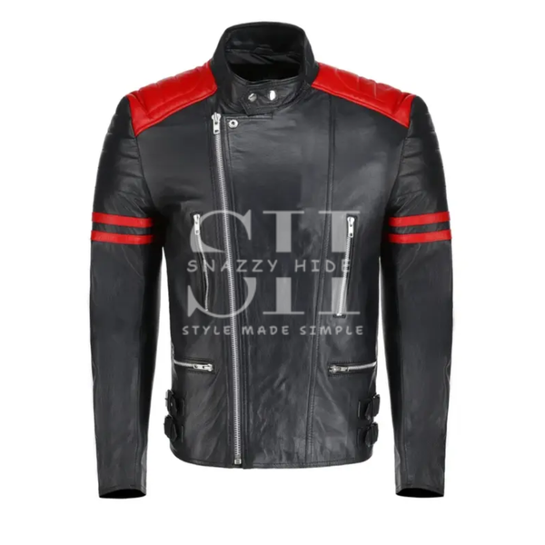 Cafe Racer Moto Biker Leather Jacket