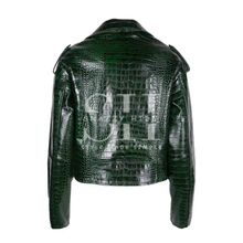 Dore Croc Leather Brown Jacket