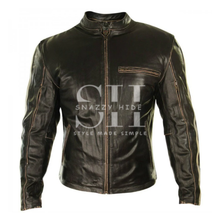 Cafe Racer Brown Leather Jacket For Men