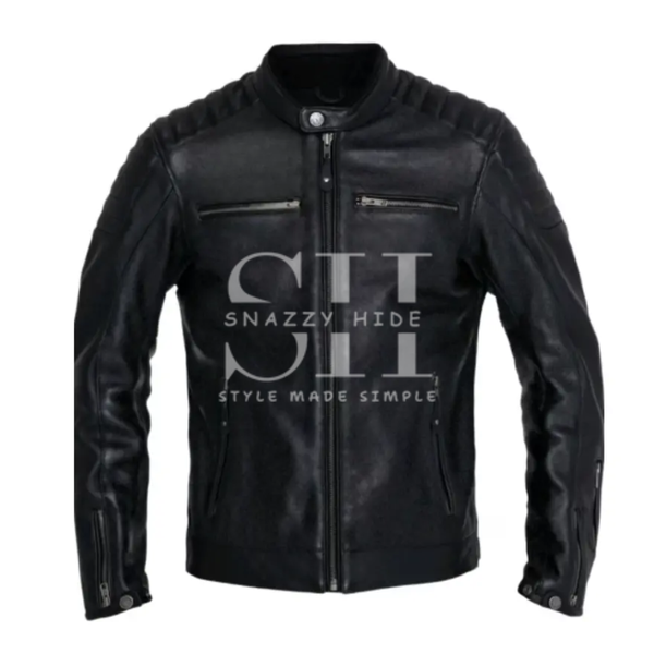 Cafe Racer Black Leather Jacket
