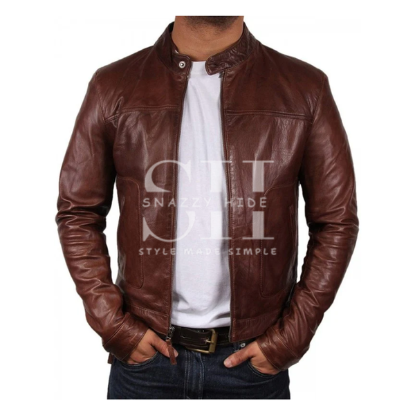 Brown Men Bomber Jacket