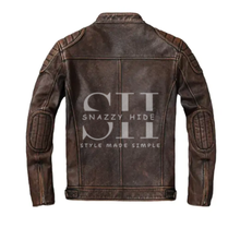 Cowhide Brown Leather Jacket For Men