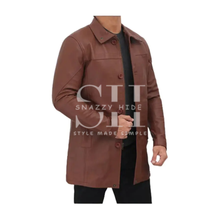 Brown Leather Trench Coat