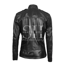 Fitted Racer Black Leather Jacket