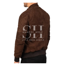 Brown Cafe Racer Suede Leather Jacket