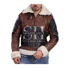 Brown And Black Bomber Jacket