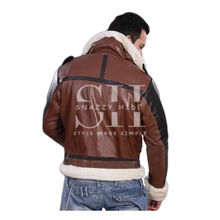 Brown And Black Bomber Jacket