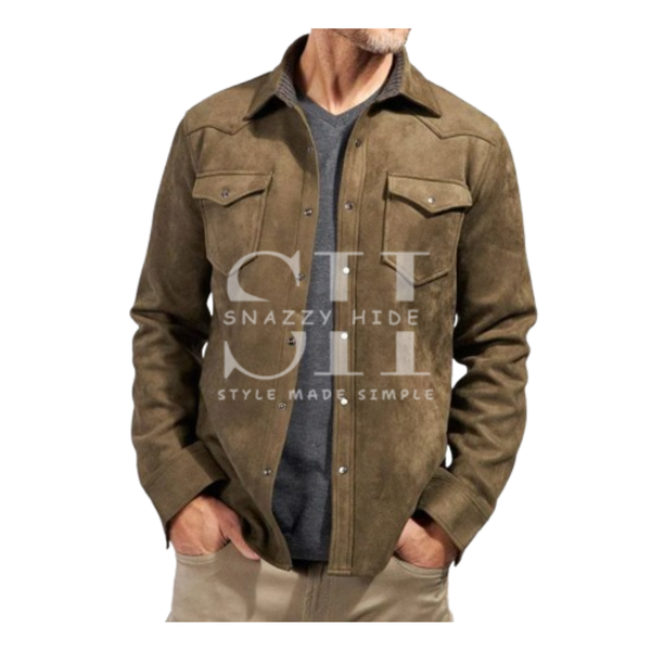 Men’s Suede Leather Shirt