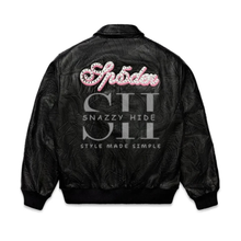 Black Spider Web Leather Jacket