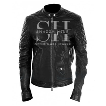 Men Black Motorcycle Leather Jacket
