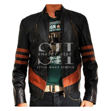 X-MEN Brown Origins Wolverine Jackman Hugh Leather Jacket