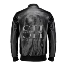 Black Leather Bomber Men's Jacket