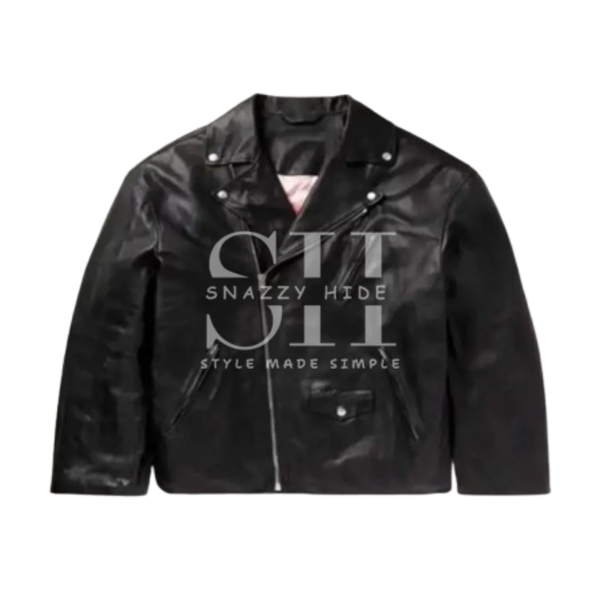 Black Distressed Leather Jacket