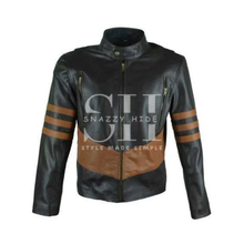 Black Cafe Racer With Brown Stripes Jacket
