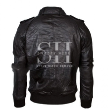 Black Biker Mens Leather Jacket