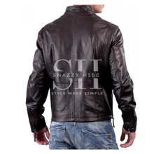 Biker Slim Fit Casual Dark Brown Jacket