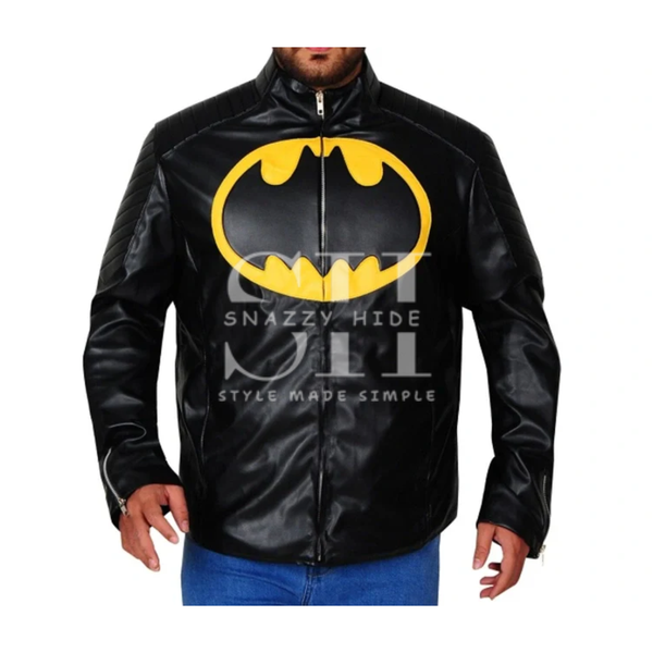 Batman Lego Black Black & Yellow Leather Jacket