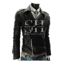 Slim Fit Zipper Mens Asymmetrical Jacket