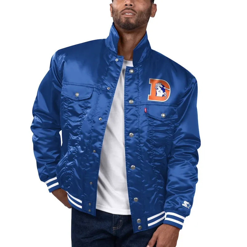 Denver Broncos Silver Tab Trucker Full-Snap Jacket