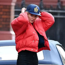 Princess Diana The Crown Red Puffer Jacket